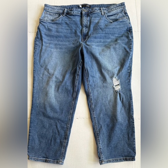 Kut Jeans Womens 24W‎ Blue Medium Wash Rachael Mom Jeans Distressed - Picture 1 of 8
